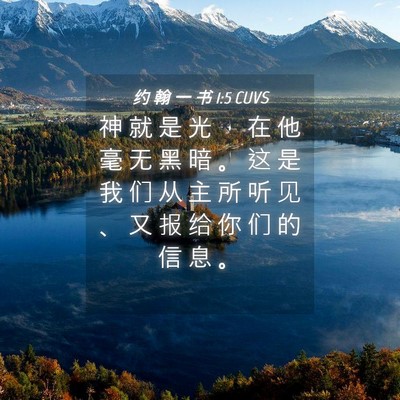 Picture 04 - 约 翰 一 书 1:5 CUVS - 神 就 是 光 ， 在 他 毫 无 黑 暗 。 - Bible Verse Picture