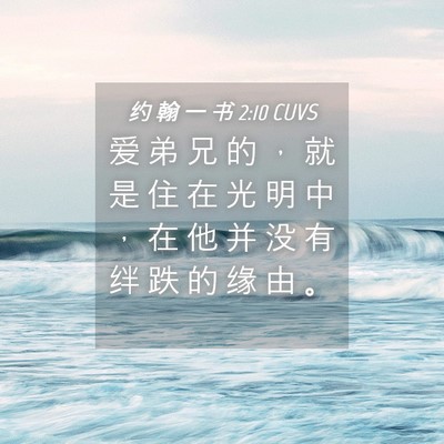 Picture 04 - 约 翰 一 书 2:10 CUVS - 爱 弟 兄 的 ， 就 是 住 在 光 明 中 - Bible Verse Picture