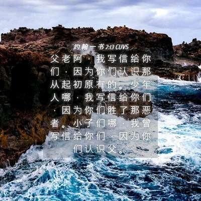 Picture 04 - 约 翰 一 书 2:13 CUVS - 父 老 阿 ， 我 写 信 给 你 们 ， 因 - Bible Verse Picture