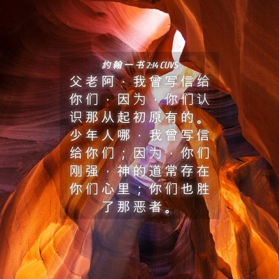 Picture 04 - 约 翰 一 书 2:14 CUVS - 父 老 阿 ， 我 曾 写 信 给 你 们 ， - Bible Verse Picture