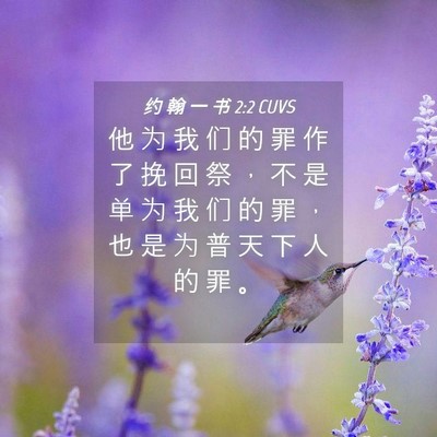 Picture 04 - 约 翰 一 书 2:2 CUVS - 他 为 我 们 的 罪 作 了 挽 回 祭 ， - Bible Verse Picture