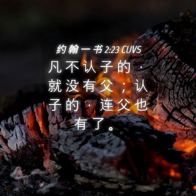 Picture 04 - 约 翰 一 书 2:23 CUVS - 凡 不 认 子 的 ， 就 没 有 父 ； 认 - Bible Verse Picture