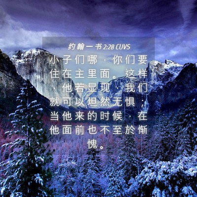 Picture 04 - 约 翰 一 书 2:28 CUVS - 小 子 们 哪 ， 你 们 要 住 在 主 里 - Bible Verse Picture