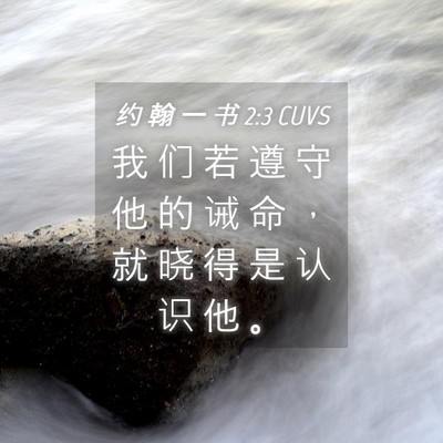Picture 04 - 约 翰 一 书 2:3 CUVS - 我 们 若 遵 守 他 的 诫 命 ， 就 晓 - Bible Verse Picture