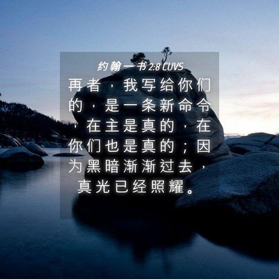 Picture 04 - 约 翰 一 书 2:8 CUVS - 再 者 ， 我 写 给 你 们 的 ， 是 一 - Bible Verse Picture