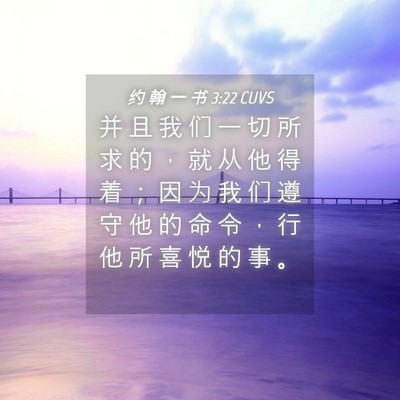 Picture 04 - 约 翰 一 书 3:22 CUVS - 并 且 我 们 一 切 所 求 的 ， 就 从 - Bible Verse Picture