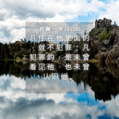 Picture 04 - 约 翰 一 书 3:6 CUVS - 凡 住 在 他 里 面 的 ， 就 不 犯 罪 - Bible Verse Picture