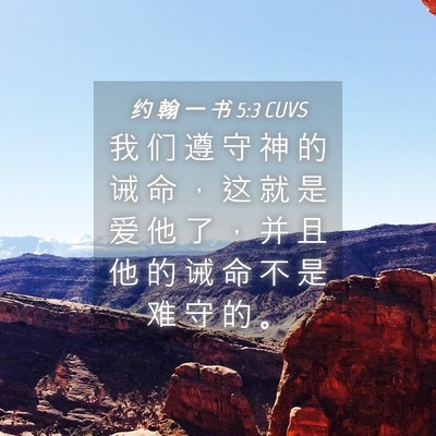 Picture 04 - 约 翰 一 书 5:3 CUVS - 我 们 遵 守 神 的 诫 命 ， 这 就 是 - Bible Verse Picture