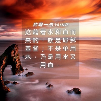 Picture 04 - 约 翰 一 书 5:6 CUVS - 这 藉 着 水 和 血 而 来 的 ， 就 是 - Bible Verse Picture