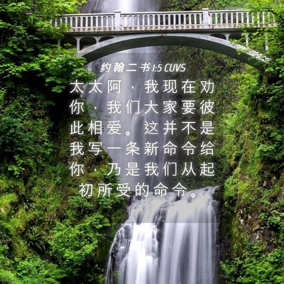 Picture 04 - 约 翰 二 书 1:5 CUVS - 太 太 阿 ， 我 现 在 劝 你 ， 我 们 - Bible Verse Picture