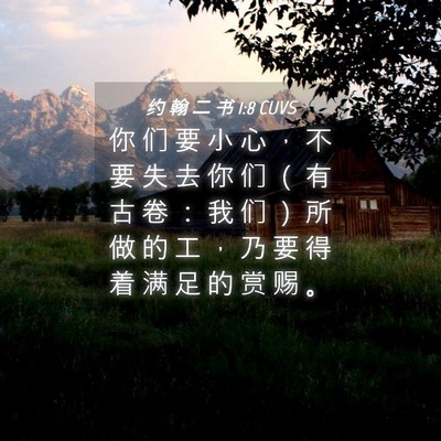 Picture 04 - 约 翰 二 书 1:8 CUVS - 你 们 要 小 心 ， 不 要 失 去 你 们 - Bible Verse Picture