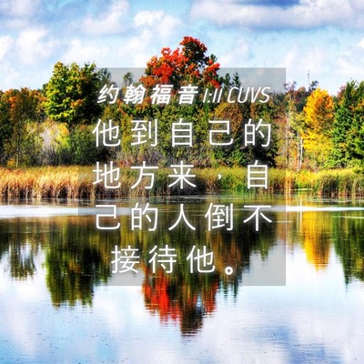 Picture 04 - 约 翰 福 音 1:11 CUVS - 他 到 自 己 的 地 方 来 ， 自 己 的 - Bible Verse Picture