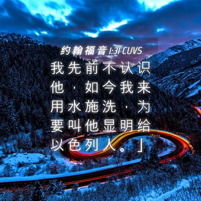 Picture 04 - 约 翰 福 音 1:31 CUVS - 我 先 前 不 认 识 他 ， 如 今 我 来 - Bible Verse Picture