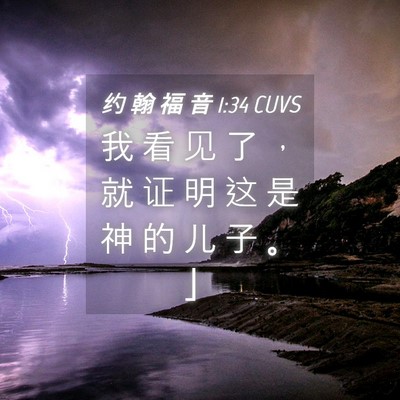 Picture 04 - 约 翰 福 音 1:34 CUVS - 我 看 见 了 ， 就 证 明 这 是 神 的 - Bible Verse Picture