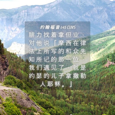 Picture 04 - 约 翰 福 音 1:45 CUVS - 腓 力 找 着 拿 但 业 ， 对 他 说 「 - Bible Verse Picture
