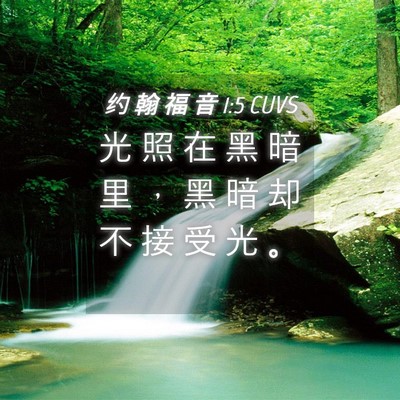 Picture 04 - 约 翰 福 音 1:5 CUVS - 光 照 在 黑 暗 里 ， 黑 暗 却 不 接 - Bible Verse Picture