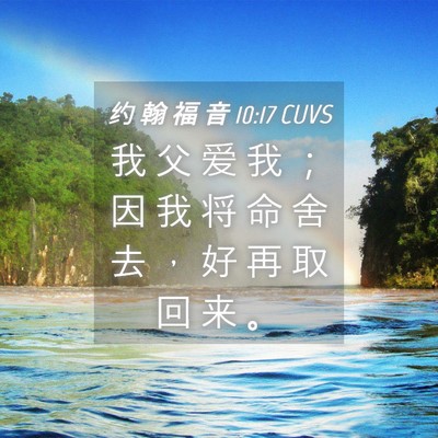 Picture 04 - 约 翰 福 音 10:17 CUVS - 我 父 爱 我 ； 因 我 将 命 舍 去 ， - Bible Verse Picture