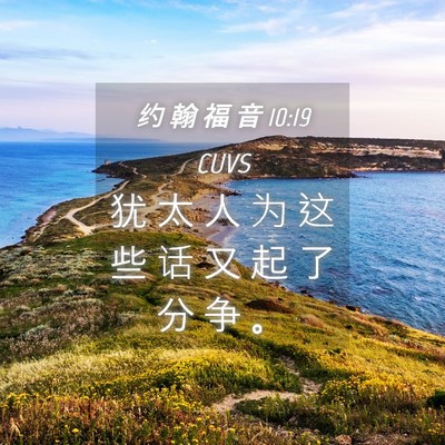 Picture 04 - 约 翰 福 音 10:19 CUVS - 犹 太 人 为 这 些 话 又 起 了 分 争 - Bible Verse Picture