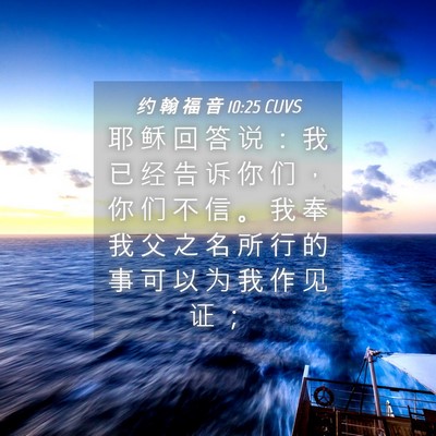 Picture 04 - 约 翰 福 音 10:25 CUVS - 耶 稣 回 答 说 ： 我 已 经 告 诉 你 - Bible Verse Picture