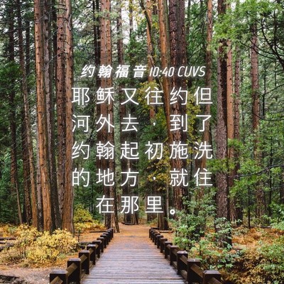 Picture 04 - 约 翰 福 音 10:40 CUVS - 耶 稣 又 往 约 但 河 外 去 ， 到 了 - Bible Verse Picture