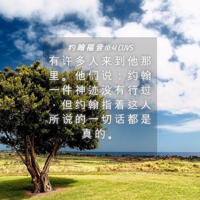 Picture 04 - 约 翰 福 音 10:41 CUVS - 有 许 多 人 来 到 他 那 里 。 他 们 - Bible Verse Picture