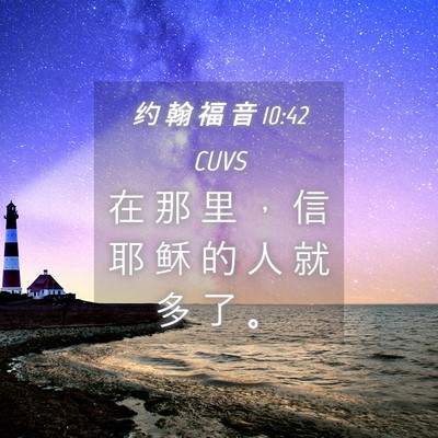 Picture 04 - 约 翰 福 音 10:42 CUVS - 在 那 里 ， 信 耶 稣 的 人 就 多 了 - Bible Verse Picture