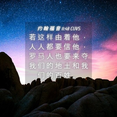 Picture 04 - 约 翰 福 音 11:48 CUVS - 若 这 样 由 着 他 ， 人 人 都 要 信 - Bible Verse Picture