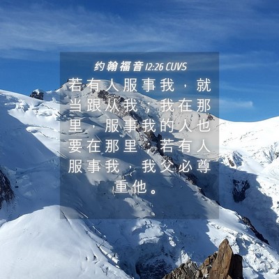 Picture 04 - 约 翰 福 音 12:26 CUVS - 若 有 人 服 事 我 ， 就 当 跟 从 我 - Bible Verse Picture