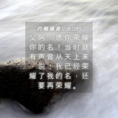Picture 04 - 约 翰 福 音 12:28 CUVS - 父 阿 ， 愿 你 荣 耀 你 的 名 ！ 当 - Bible Verse Picture
