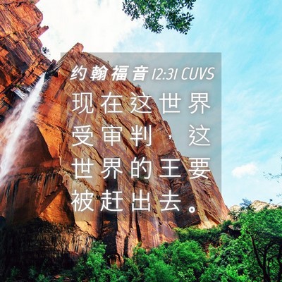 Picture 04 - 约 翰 福 音 12:31 CUVS - 现 在 这 世 界 受 审 判 ， 这 世 界 - Bible Verse Picture