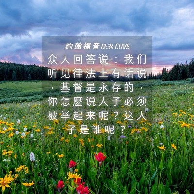 Picture 04 - 约 翰 福 音 12:34 CUVS - 众 人 回 答 说 ： 我 们 听 见 律 法 - Bible Verse Picture