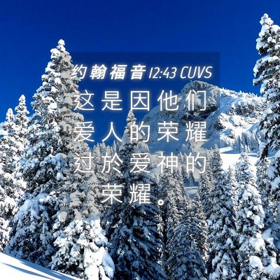 Picture 04 - 约 翰 福 音 12:43 CUVS - 这 是 因 他 们 爱 人 的 荣 耀 过 於 - Bible Verse Picture