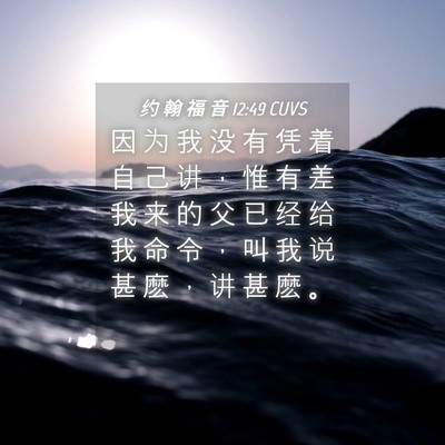 Picture 04 - 约 翰 福 音 12:49 CUVS - 因 为 我 没 有 凭 着 自 己 讲 ， 惟 - Bible Verse Picture