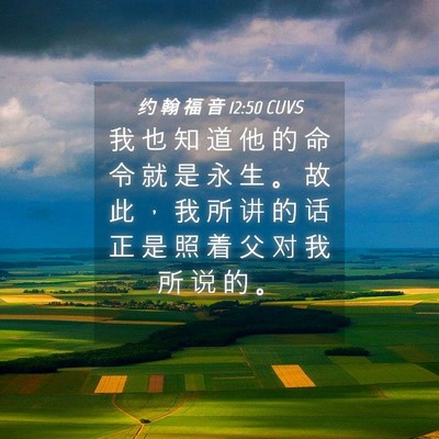 Picture 04 - 约 翰 福 音 12:50 CUVS - 我 也 知 道 他 的 命 令 就 是 永 生 - Bible Verse Picture