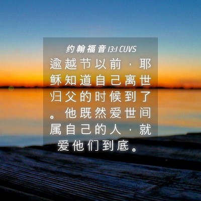 Picture 04 - 约 翰 福 音 13:1 CUVS - 逾 越 节 以 前 ， 耶 稣 知 道 自 己 - Bible Verse Picture