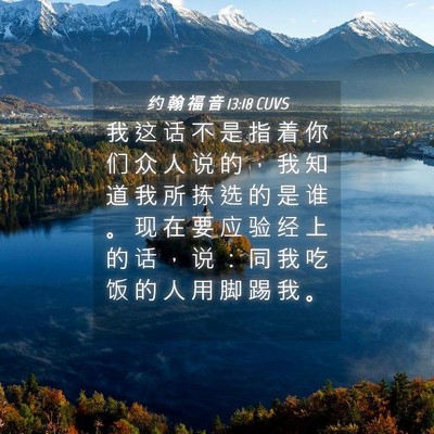 Picture 04 - 约 翰 福 音 13:18 CUVS - 我 这 话 不 是 指 着 你 们 众 人 说 - Bible Verse Picture