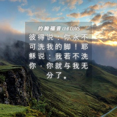 Picture 04 - 约 翰 福 音 13:8 CUVS - 彼 得 说 ： 你 永 不 可 洗 我 的 脚 - Bible Verse Picture