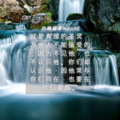 Picture 04 - 约 翰 福 音 14:17 CUVS - 就 是 真 理 的 圣 灵 ， 乃 世 人 不 - Bible Verse Picture