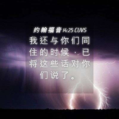 Picture 04 - 约 翰 福 音 14:25 CUVS - 我 还 与 你 们 同 住 的 时 候 ， 已 - Bible Verse Picture