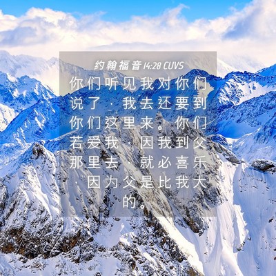 Picture 04 - 约 翰 福 音 14:28 CUVS - 你 们 听 见 我 对 你 们 说 了 ， 我 - Bible Verse Picture