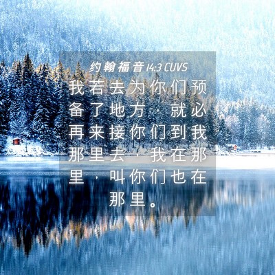 Picture 04 - 约 翰 福 音 14:3 CUVS - 我 若 去 为 你 们 预 备 了 地 方 ， - Bible Verse Picture
