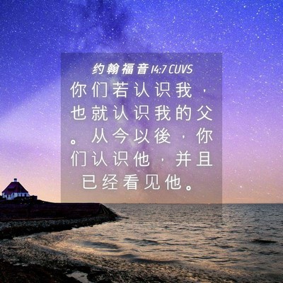 Picture 04 - 约 翰 福 音 14:7 CUVS - 你 们 若 认 识 我 ， 也 就 认 识 我 - Bible Verse Picture