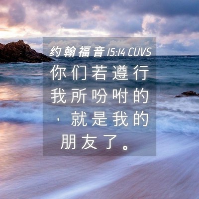 Picture 04 - 约 翰 福 音 15:14 CUVS - 你 们 若 遵 行 我 所 吩 咐 的 ， 就 - Bible Verse Picture