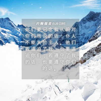 Picture 04 - 约 翰 福 音 15:20 CUVS - 你 们 要 记 念 我 从 前 对 你 们 所 - Bible Verse Picture