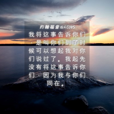 Picture 04 - 约 翰 福 音 16:4 CUVS - 我 将 这 事 告 诉 你 们 ， 是 叫 你 - Bible Verse Picture