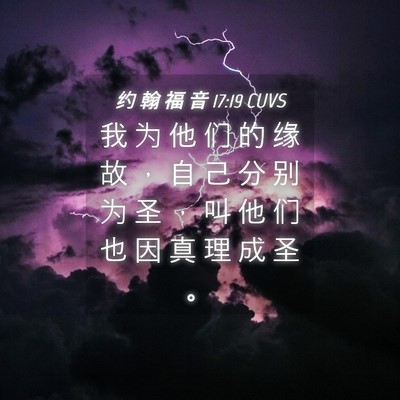 Picture 04 - 约 翰 福 音 17:19 CUVS - 我 为 他 们 的 缘 故 ， 自 己 分 别 - Bible Verse Picture