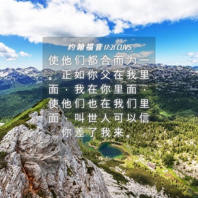 Picture 04 - 约 翰 福 音 17:21 CUVS - 使 他 们 都 合 而 为 一 。 正 如 你 - Bible Verse Picture