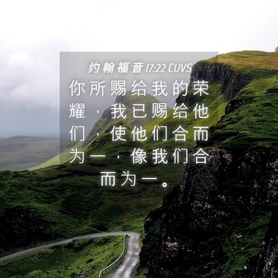 Picture 04 - 约 翰 福 音 17:22 CUVS - 你 所 赐 给 我 的 荣 耀 ， 我 已 赐 - Bible Verse Picture
