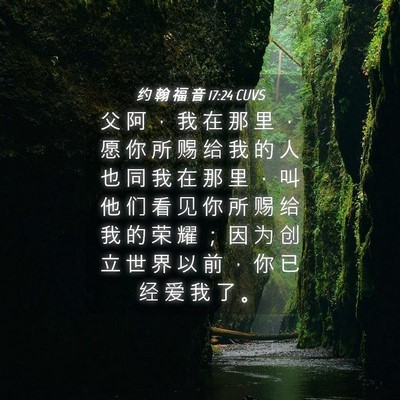 Picture 04 - 约 翰 福 音 17:24 CUVS - 父 阿 ， 我 在 那 里 ， 愿 你 所 赐 - Bible Verse Picture