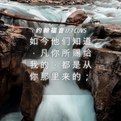 Picture 04 - 约 翰 福 音 17:7 CUVS - 如 今 他 们 知 道 ， 凡 你 所 赐 给 - Bible Verse Picture